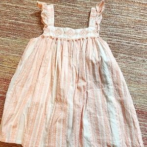 Girls Sz 7 Tahari Embroided Cotton Woven Dress w Headband